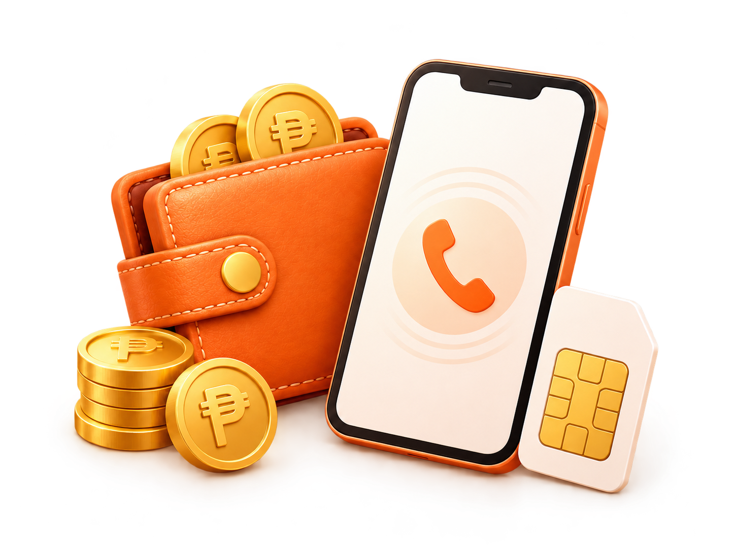 Phone, wallet and Philippine peso coins